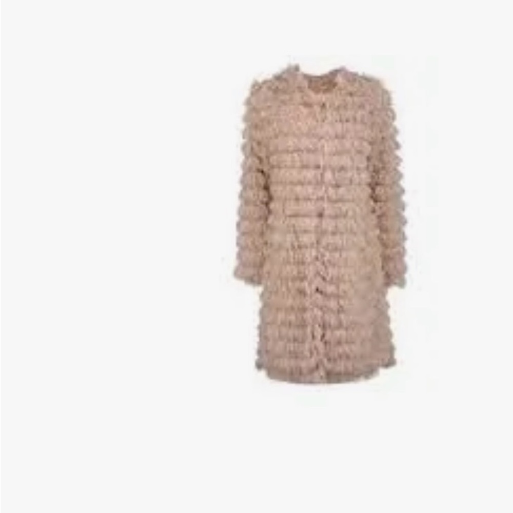 Boohoo Soft Blush Shaggy Faux Fur Coat Jacket - Picture 6 of 6